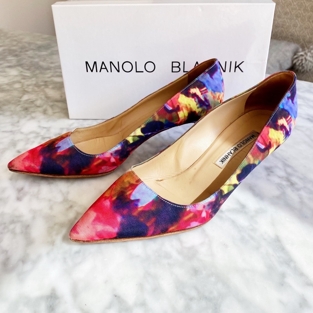 Manolo Blahnik BB Floral Fabric 50mm Pump